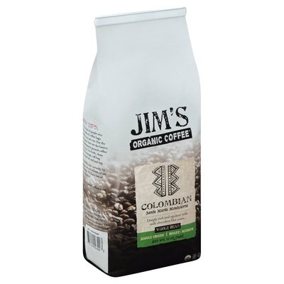 Jims Organic Coffee Coffee Whole Bean Medium Roast Colombian Santa Marta Montesierra Og1 6/12 OZ [UNFI #212373] [ebt]