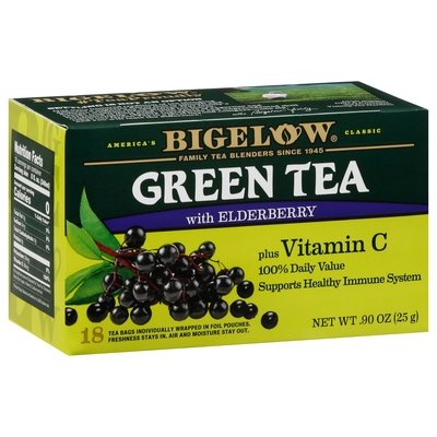 Bigelow Green Tea With Elderberry Bags 6/18 BAG [UNFI #2713824] [ebt]