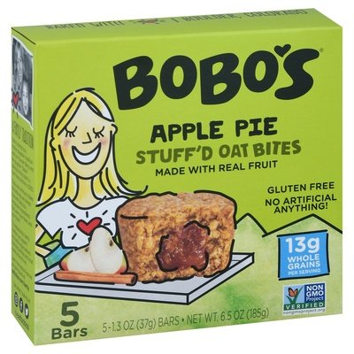 Bobos Oat Bars Stuffd Oat Bites Apple Pie 5 Pack 6/5/1.3 OZ [UNFI #1567577] [ebt]