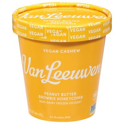 Van Leeuwen Ice Cream Frozen Dessert Non-Dairy Vegan Peanut Butter Brownie Honeycomb 8/14 OZ [UNFI #2657690] [ebt]