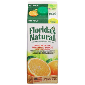 Floridas Natural Orange Juice 100% Premium No Pulp 8/52 oz [UNFI #2308401] T [ebt]