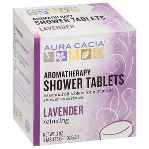 Aura Cacia Shower Tablets Aromatherapy Lavender Relaxing 1/3 OZ [UNFI-CARLISLE #414383] T