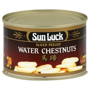 Sun Luck Water Chestnuts Sliced Peeled 12/8 OZ [UNFI #193888] [ebt]
