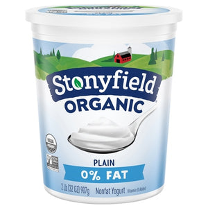 Stonyfield Yogurt Nonfat Smooth & Creamy Fat Free Plain Og2 6/32 oz [UNFI #0626028 ] [ebt]