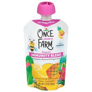 Once Upon A Farm Immunity Blend Organic Pineapple Banana & Dragon Fruit Og2 8/3.2 OZ [UNFI #2706901] [ebt]