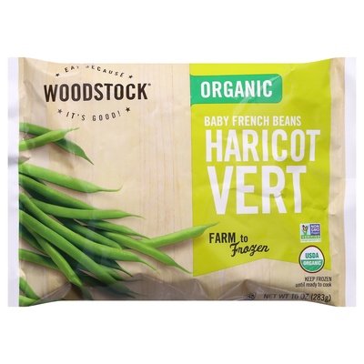 Woodstock Baby French Beans Organic Haricot Vert Og2 12/10 OZ [UNFI #723312] [ebt]