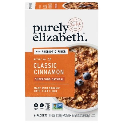 Purely Elizabeth Oatmeal With Prebiotic Fiber Superfood Classic Cinnamon Recipe No. 20 Og3 6/9.12 OZ [UNFI #2842383] [ebt]