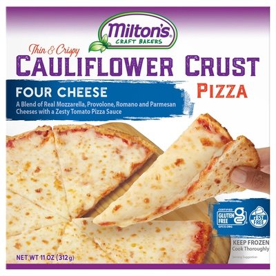 Miltons Pizza Thin & Crispy Cauliflower Crust Four Cheese 8/11 OZ [UNFI #2857639] [ebt]