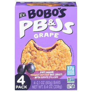 Bobos Oat Bars Pb&Js Grape 4 Pack 6/4/2.1 OZ [UNFI #2975738] [ebt]