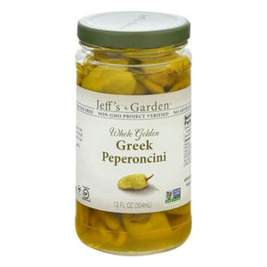 Jeffs Garden Greek Peperoncini Gluten-Free Vegan Whole Golden 6/12 OZ [UNFI #1142389] [ebt]