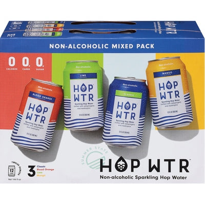 Hop Wtr Sparkling Hop Water Assorted Non-Alcoholic Mixed Pack 2/12/12 oz [UNFI #2821791 ] [ebt]