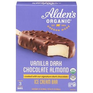 Aldens Organic Ice Cream Bar Vanilla Dark Chocolate Almond Og2 12/3/3 OZ [UNFI #2399210] [ebt]