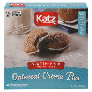 Katz Gluten Free Creme Pies Gluten Free Oatmeal 6/6 OZ [UNFI #2734614] [ebt]
