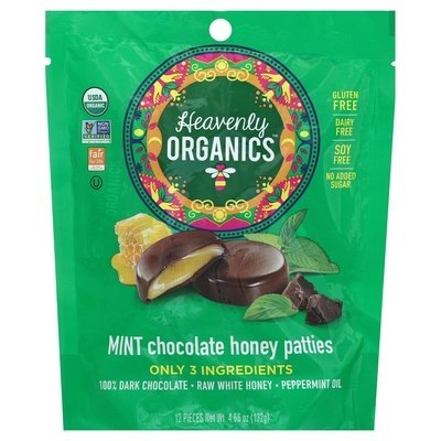 Heavenly Organics Honey Patties Mint Chocolate Og2 6/4.66 OZ [UNFI #1600410] [ebt]