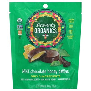 Heavenly Organics Honey Patties Mint Chocolate Og2 6/4.66 OZ [UNFI #1600410] [ebt]