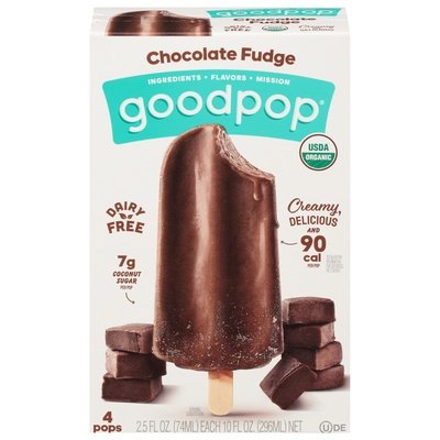 Goodpop Pops Chocolate Fudge Og2 8/4/2.5 OZ [UNFI #2392330] [ebt]
