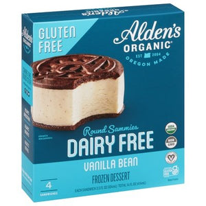 Aldens Organic Frozen Dessert Dairy Free Vanilla Bean Round Sammies Og2 12/4/14 OZ [UNFI #2808194] [ebt]