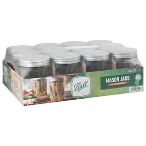 Ball Canning Mason Jars Wide Mouth Pint 1/12 CT [UNFI #105999] T
