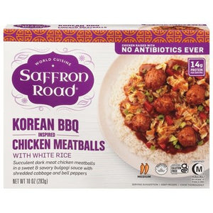 Saffron Road Chicken Meatballs Korean Bbq Inspired Medium 8/10 OZ [UNFI #2918746] [ebt]