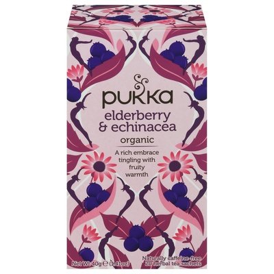 Pukka Herbal Tea Organic Elderberry & Echinacea Sachets Og2 4/20 BAG [UNFI #2988970] [ebt]