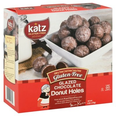 Katz Gluten Free Donut Holes Gluten-Free Glazed Chocolate 6/6 OZ [UNFI #1951276] [ebt]