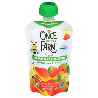 Once Upon A Farm Immunity Blend Organic Mango Banana & Spirulina Og2 8/3.2 OZ [UNFI #2706893] [ebt]