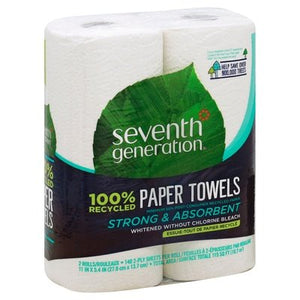 Seventh Generation Paper Towels Big Rolls Right-Size 2-Ply 12/2/140SHT [UNFI #624726] T