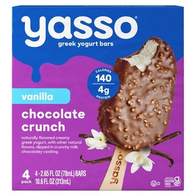 Yasso Greek Yogurt Bars Vanilla Chocolate Crunch 4 Pack 8/4/2.65OZ [UNFI #2576528] [ebt]