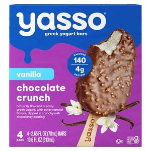 Yasso Greek Yogurt Bars Vanilla Chocolate Crunch 4 Pack 8/4/2.65OZ [UNFI #2576528] [ebt]