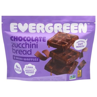 Evergreen Waffles Chocolate Zucchini Bread Mini 8/9 OZ [UNFI #2958106] [ebt]