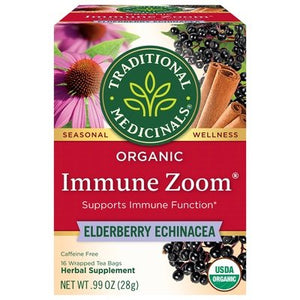 Traditional Medicinals Herbal Supplement Organic Immune Zoom Elderberry Echinacea Tea Bags Og2 6/16 BAG [UNFI #2819720] [ebt]