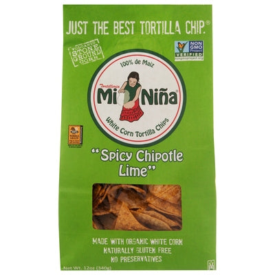 Mi Nina Tortilla Chips White Corn Spicy Chipotle Lime 9/12 OZ [UNFI #2863876] [ebt]