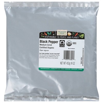 Frontier Nat Prod Co-Op Black Pepper Medium Grind 1LB Og2 [UNFI-CARLISLE #172783] [ebt]