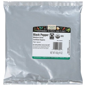 Frontier Nat Prod Co-Op Black Pepper Medium Grind 1LB Og2 [UNFI-CARLISLE #172783] [ebt]