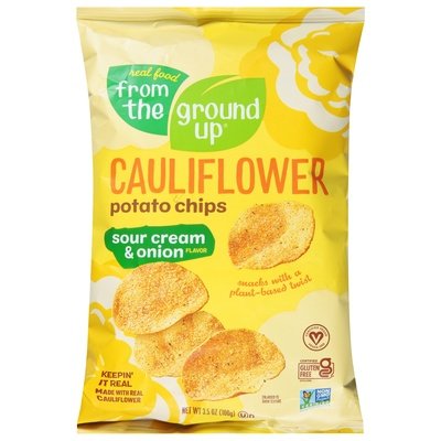 From The Ground Up Potato Chips Cauliflower Sour Cream & Onion 12/3.5 OZ [UNFI #2670016] [ebt]