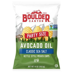 Boulder Canyon Potato Chips Avocado Oil Classic Sea Salt Party Size 12/10 OZ [UNFI #2340248] [ebt]