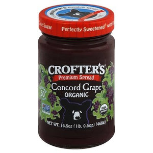 Crofters Spread Premium Organic Concord Grape Og2 6/16.5 OZ [UNFI #232736] [ebt]