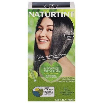 Naturtint Hair Color Gel Permanent Ebony Black 1N 1/5.6 OZ [UNFI-CARLISLE #108175] T