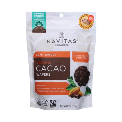 Navitas Organics Cacao Wafer Semisweet Superfd Og1 6/8 OZ [UNFI #2948511] [ebt]