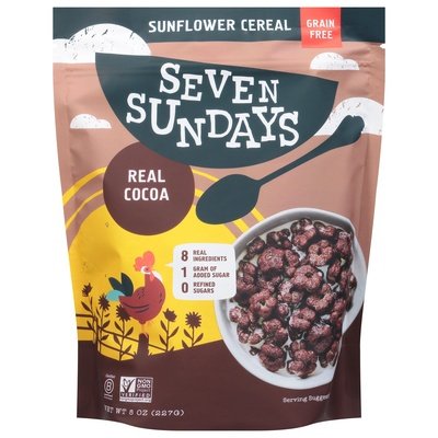 Seven Sundays Sunflower Cereal Real Cocoa Grain Free 6/8 OZ [UNFI #2634210] [ebt]