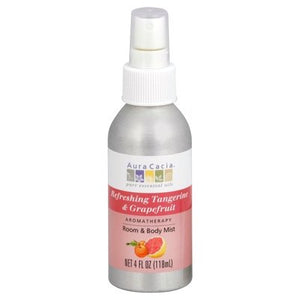 Aura Cacia Aromatherapy Mist Room & Body Refreshing Tangerine & Grapefruit 1/4 OZ [UNFI-CARLISLE #455493] T