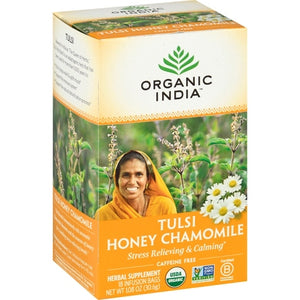 Organic India Herbal Supplement Caffeine Free Tulsi Honey Chamomile Infusion Bags Og2 6/18 BAG [UNFI #0125484 ] [ebt]