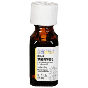 Aura Cacia Pure Essential Oil Indian Sandalwood Balancing 1/.5 OZ [UNFI-CARLISLE #2414340] T