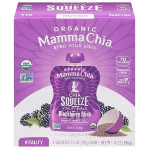 Mamma Chia Vitality Snack Organic Blackberry Bliss 4 Pack Og2 6/4/3.5 OZ [UNFI #1546639] [ebt]