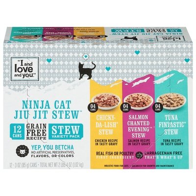 I And Love And You Food For Cats Holistic Grain Free Recipe Ninja Cat Jiu Jit Stew Stew Variety Pack 4/12 CT [UNFI #02452845]
