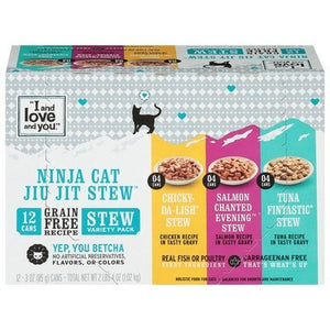 I And Love And You Food For Cats Holistic Grain Free Recipe Ninja Cat Jiu Jit Stew Stew Variety Pack 4/12 CT [UNFI #02452845]