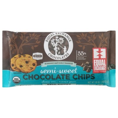 Equal Exchange Chocolate Chips Organic Semi-Sweet 55% Cacao Og2 12/10 OZ [UNFI #1274109] [ebt]