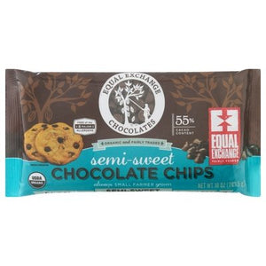 Equal Exchange Chocolate Chips Organic Semi-Sweet 55% Cacao Og2 12/10 OZ [UNFI #1274109] [ebt]