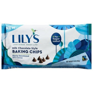 Lilys Baking Chips No Sugar Added Milk Chocolate Style 12/9 OZ [UNFI #2386274] [ebt]