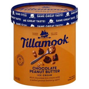 Tillamook Ice Cream Chocolate Peanut Butter 6/1.5 QT [UNFI #2686087 ] [ebt]